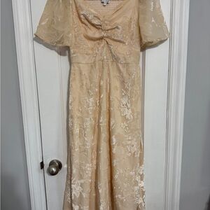 Elegant Cream Floral Dress